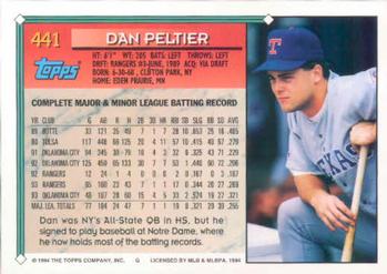 1994 Topps #441 Dan Peltier Back