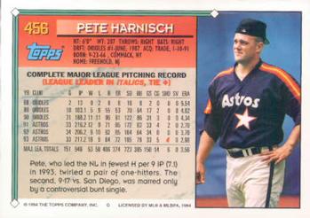 1994 Topps #456 Pete Harnisch Back
