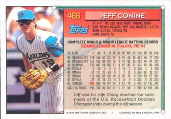 1994 Topps #466 Jeff Conine Back