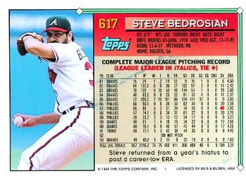 1994 Topps #617 Steve Bedrosian Back