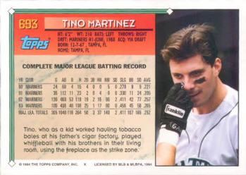 1994 Topps #693 Tino Martinez Back