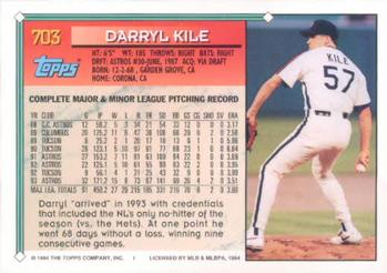 1994 Topps #703 Darryl Kile Back