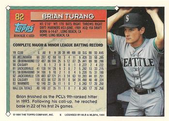 1994 Topps #82 Brian Turang Back