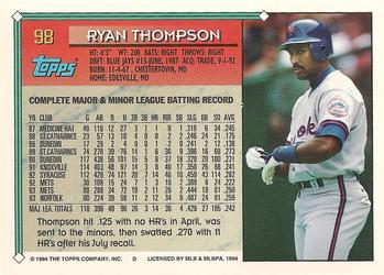 1994 Topps #98 Ryan Thompson Back