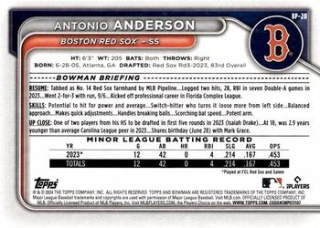 2024 Bowman - Prospects #BP-20 Antonio Anderson Back