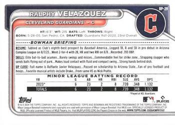 2024 Bowman - Prospects #BP-29 Ralphy Velazquez Back