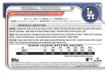 2024 Bowman - Prospects #BP-58 Kendall George Back
