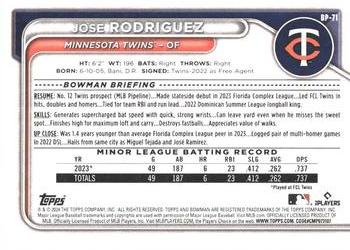 2024 Bowman - Prospects #BP-71 Jose Rodriguez Back
