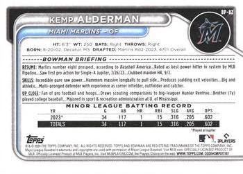 2024 Bowman - Prospects #BP-82 Kemp Alderman Back