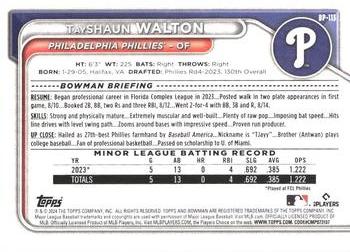 2024 Bowman - Prospects #BP-113 TayShaun Walton Back