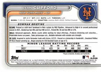 2024 Bowman - Chrome Prospects #BCP-1 Ryan Clifford Back