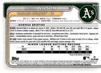 2024 Bowman - Chrome Prospects #BCP-3 Jacob Wilson Back