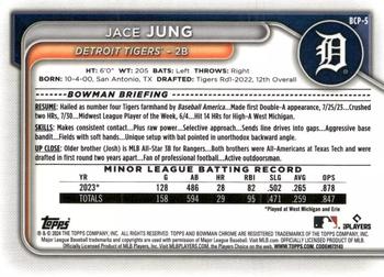 2024 Bowman - Chrome Prospects #BCP-5 Jace Jung Back