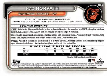 2024 Bowman - Chrome Prospects #BCP-6 Mac Horvath Back