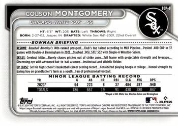 2024 Bowman - Chrome Prospects #BCP-8 Colson Montgomery Back