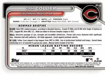 2024 Bowman - Chrome Prospects #BCP-13 Cam Collier Back