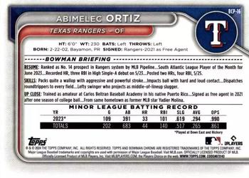 2024 Bowman - Chrome Prospects #BCP-16 Abimelec Ortiz Back