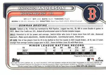 2024 Bowman - Chrome Prospects #BCP-20 Antonio Anderson Back