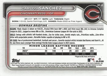2024 Bowman - Chrome Prospects #BCP-25 Carlos Sanchez Back