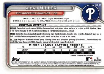 2024 Bowman - Chrome Prospects #BCP-27 Aidan Miller Back