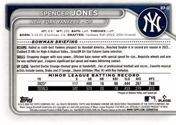 2024 Bowman - Chrome Prospects #BCP-32 Spencer Jones Back