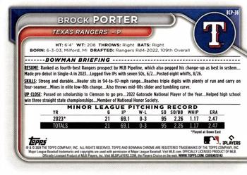 2024 Bowman - Chrome Prospects #BCP-36 Brock Porter Back