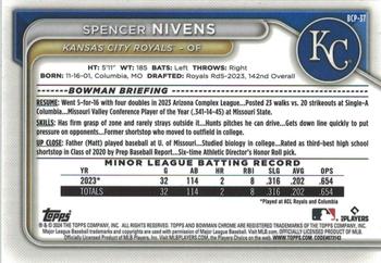 2024 Bowman - Chrome Prospects #BCP-37 Spencer Nivens Back
