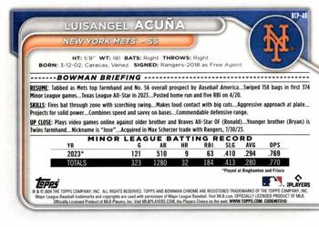 2024 Bowman - Chrome Prospects #BCP-40 Luisangel Acuna Back