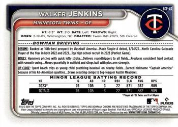 2024 Bowman - Chrome Prospects #BCP-43 Walker Jenkins Back