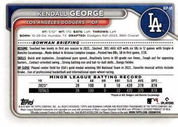 2024 Bowman - Chrome Prospects #BCP-58 Kendall George Back