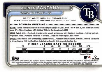 2024 Bowman - Chrome Prospects #BCP-61 Adrian Santana Back