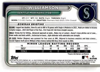 2024 Bowman - Chrome Prospects #BCP-67 Ben Williamson Back
