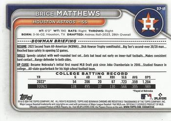 2024 Bowman - Chrome Prospects #BCP-69 Brice Matthews Back