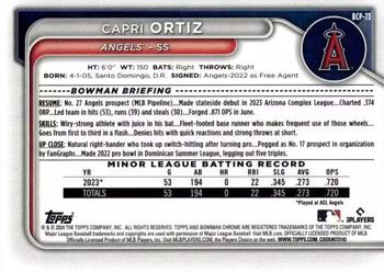 2024 Bowman - Chrome Prospects #BCP-73 Capri Ortiz Back