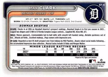2024 Bowman - Chrome Prospects #BCP-74 Max Clark Back