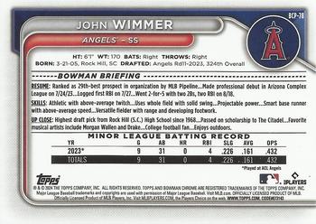 2024 Bowman - Chrome Prospects #BCP-78 John Wimmer Back