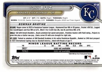 2024 Bowman - Chrome Prospects #BCP-80 Tony Ruiz Back