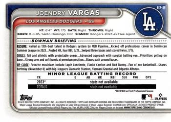 2024 Bowman - Chrome Prospects #BCP-89 Joendry Vargas Back