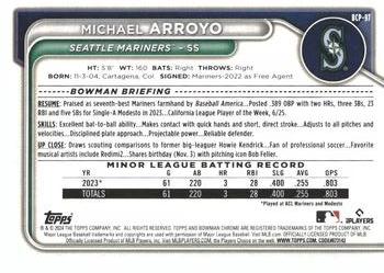 2024 Bowman - Chrome Prospects #BCP-97 Michael Arroyo Back