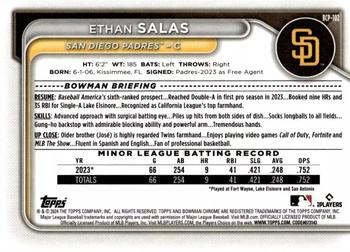 2024 Bowman - Chrome Prospects #BCP-102 Ethan Salas Back