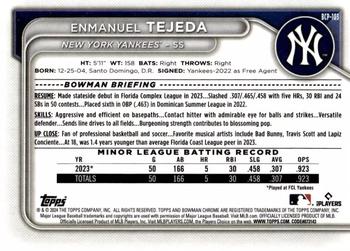 2024 Bowman - Chrome Prospects #BCP-103 Enmanuel Tejeda Back