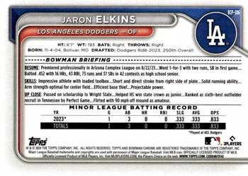 2024 Bowman - Chrome Prospects #BCP-106 Jaron Elkins Back