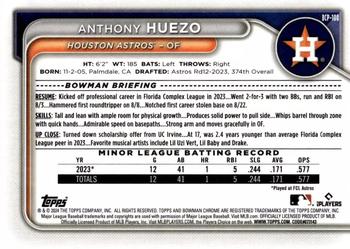 2024 Bowman - Chrome Prospects #BCP-108 Anthony Huezo Back