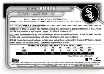 2024 Bowman - Chrome Prospects #BCP-116 Jacob Burke Back