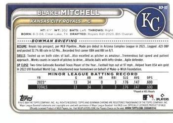 2024 Bowman - Chrome Prospects #BCP-117 Blake Mitchell Back
