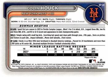 2024 Bowman - Chrome Prospects #BCP-123 Colin Houck Back