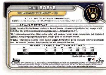 2024 Bowman - Chrome Prospects #BCP-138 Mike Boeve Back