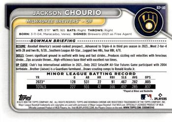 2024 Bowman - Chrome Prospects #BCP-140 Jackson Chourio Back