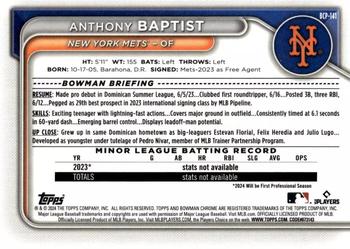 2024 Bowman - Chrome Prospects #BCP-141 Anthony Baptist Back