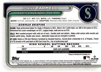 2024 Bowman - Chrome Prospects #BCP-147 Jonny Farmelo Back